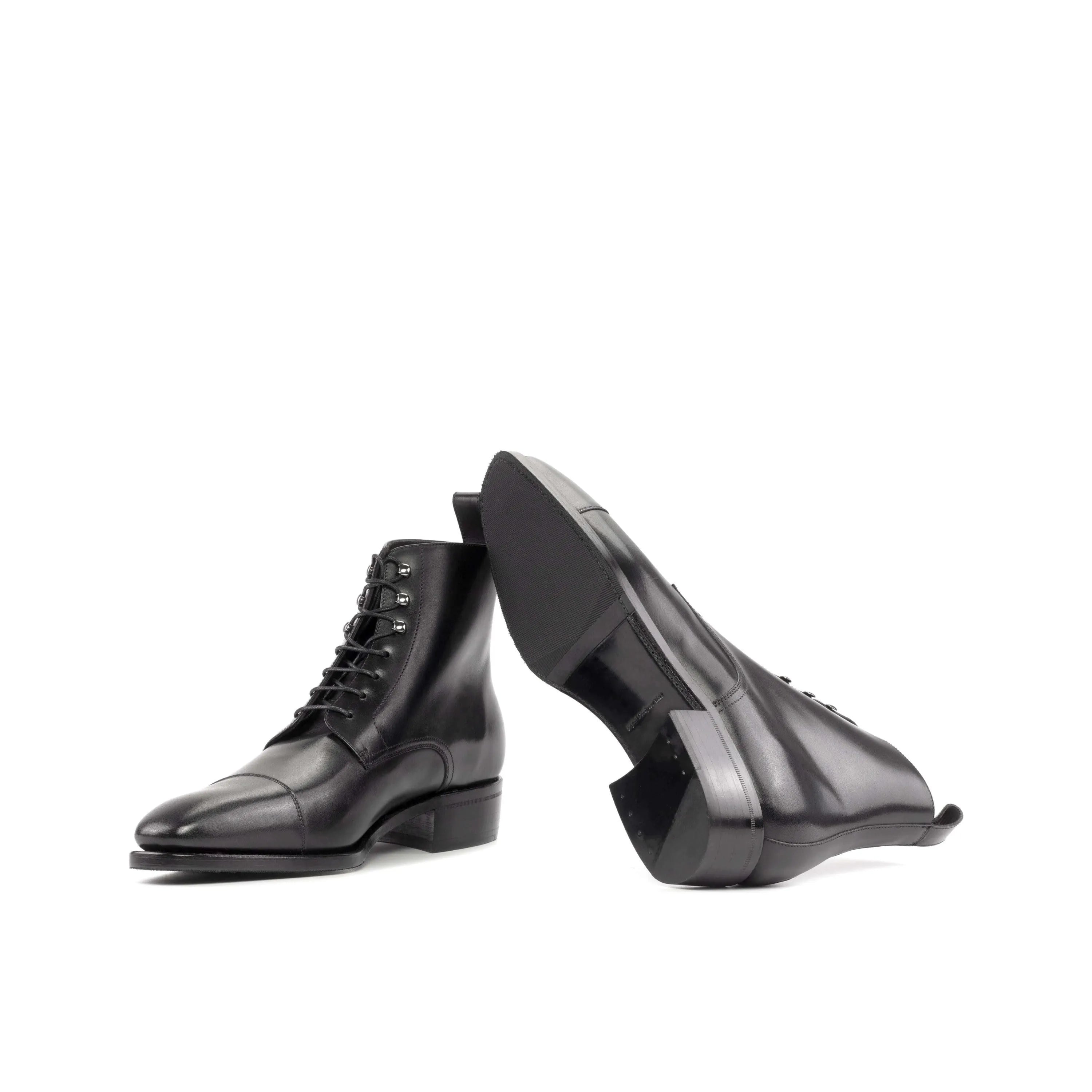 Black leather lace-up 1955 Jumper Boots back view