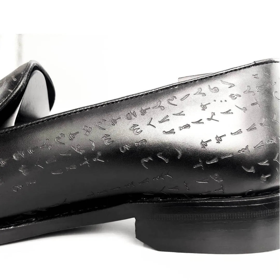 Black Arabic Matrix Loafers in Goodyear welted Italian crust leather