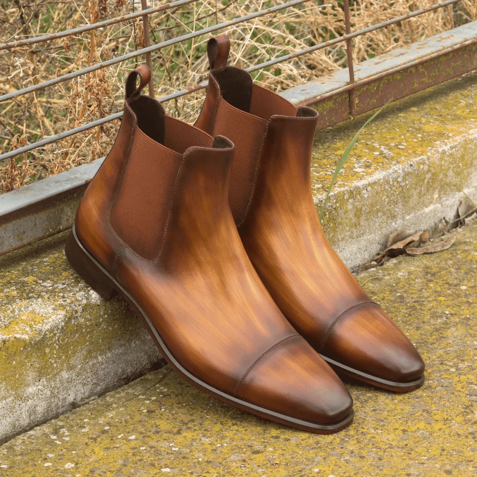 Caratacos Patina Chelsea Boots II brown leather pair