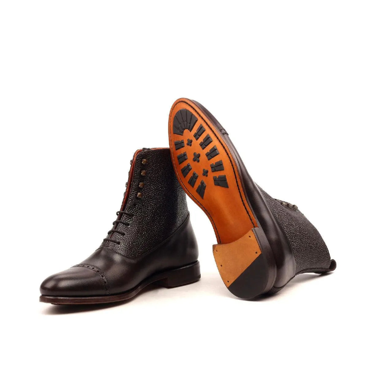 Dan Balmoral Boots dark brown leather lace-up balmoral boot