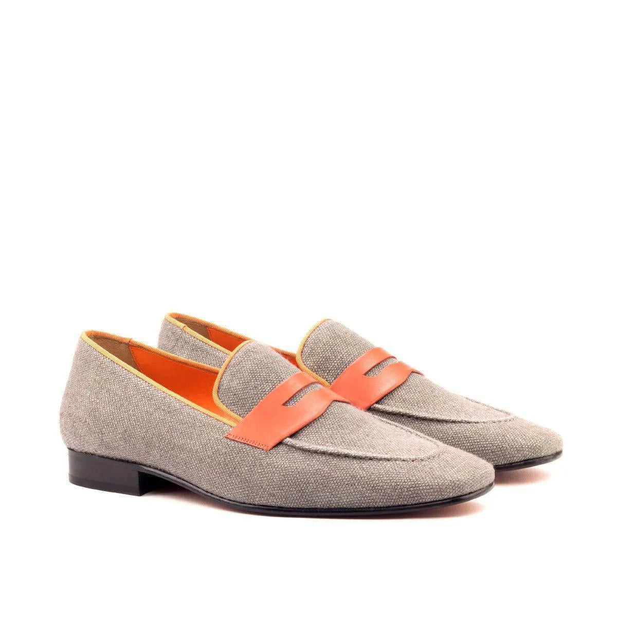 Gray and orange Delight Drake Slipon II penny loafers