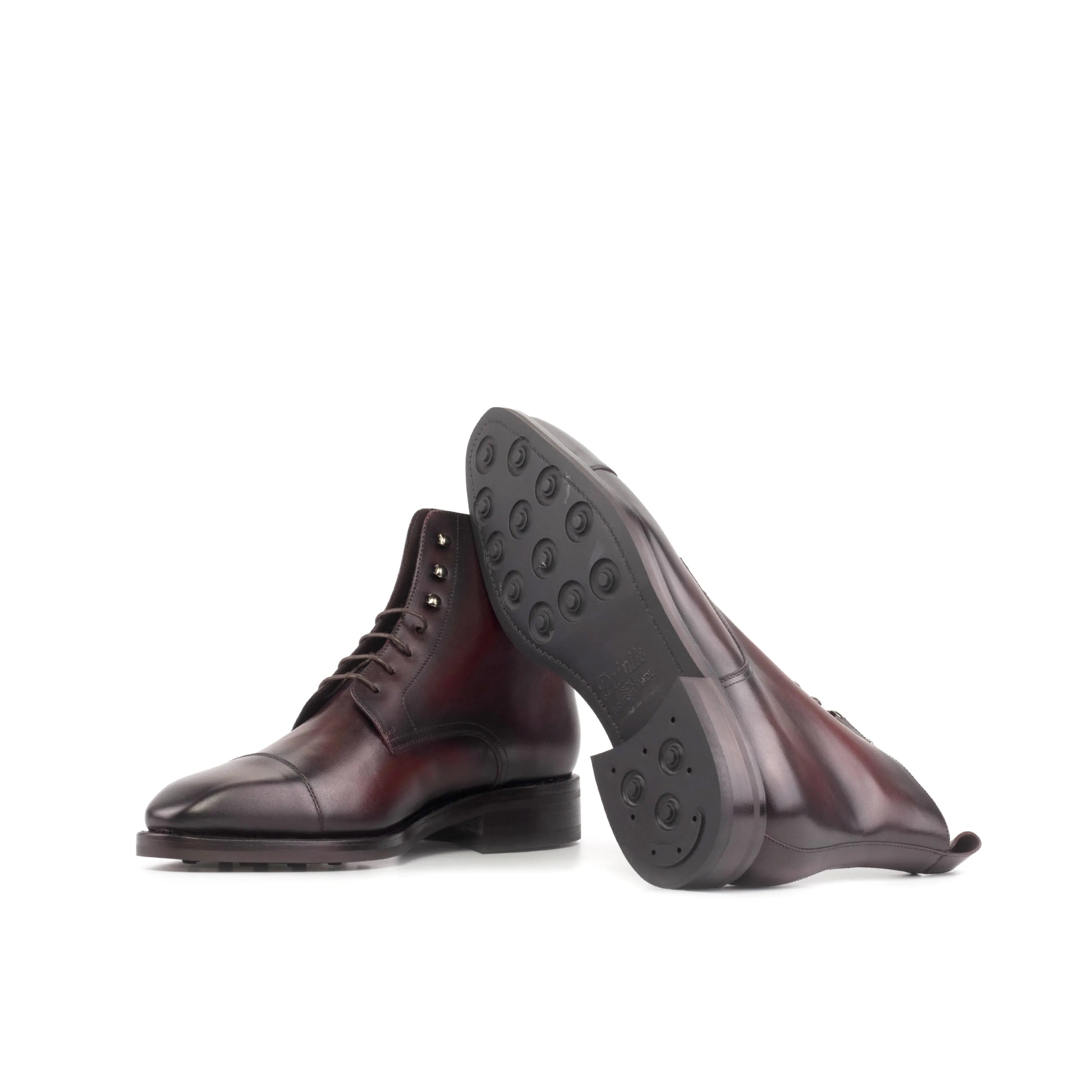 Burgundy leather Donny Jumper Boots back view in Fast Lane style