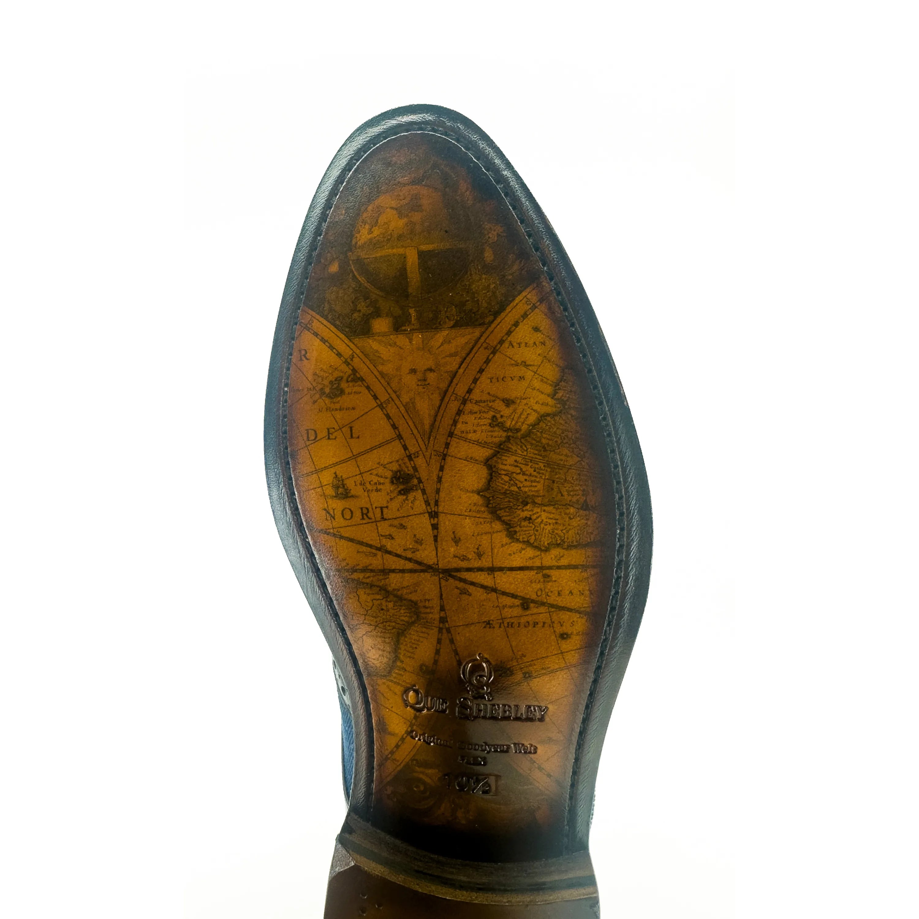 Givario II single monk patina shoe sole with map design