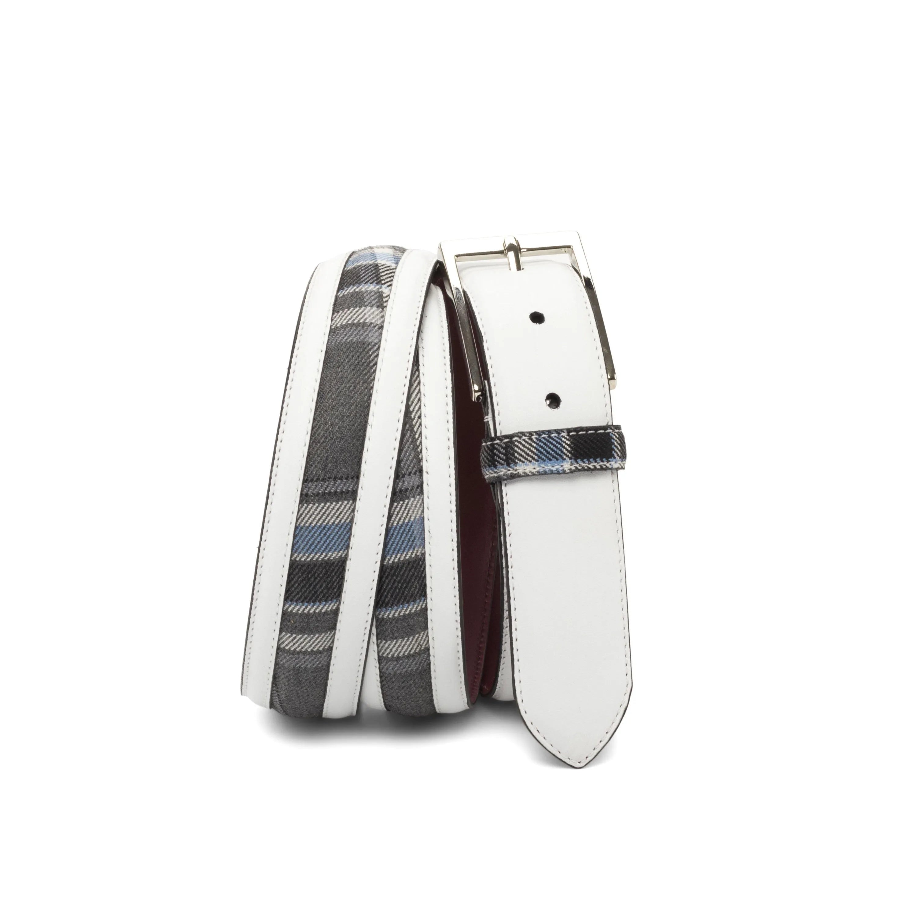 Jazzy Venice belt in white and plaid design