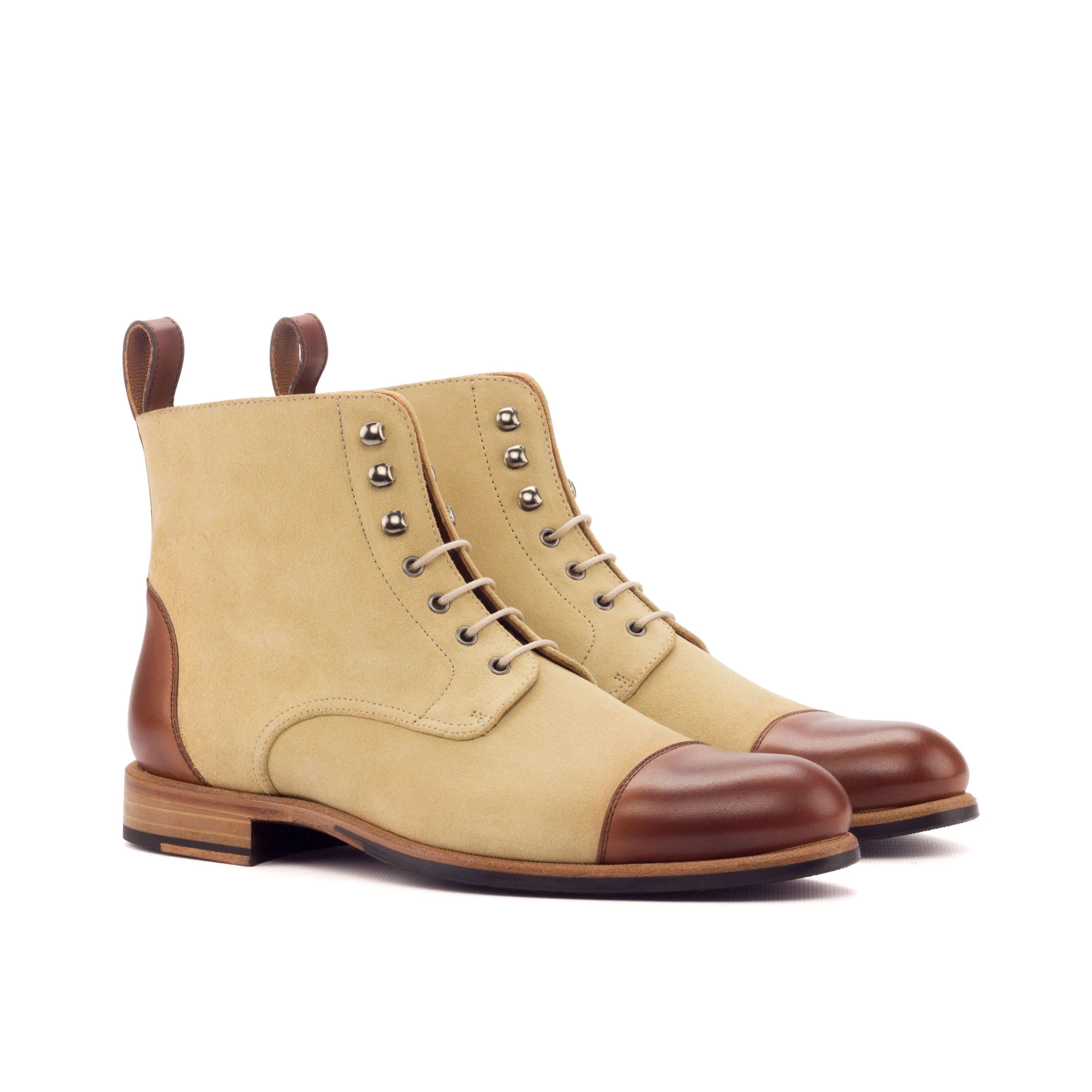 Lilian ladies captoe boots II in two-toned leather lace-up design