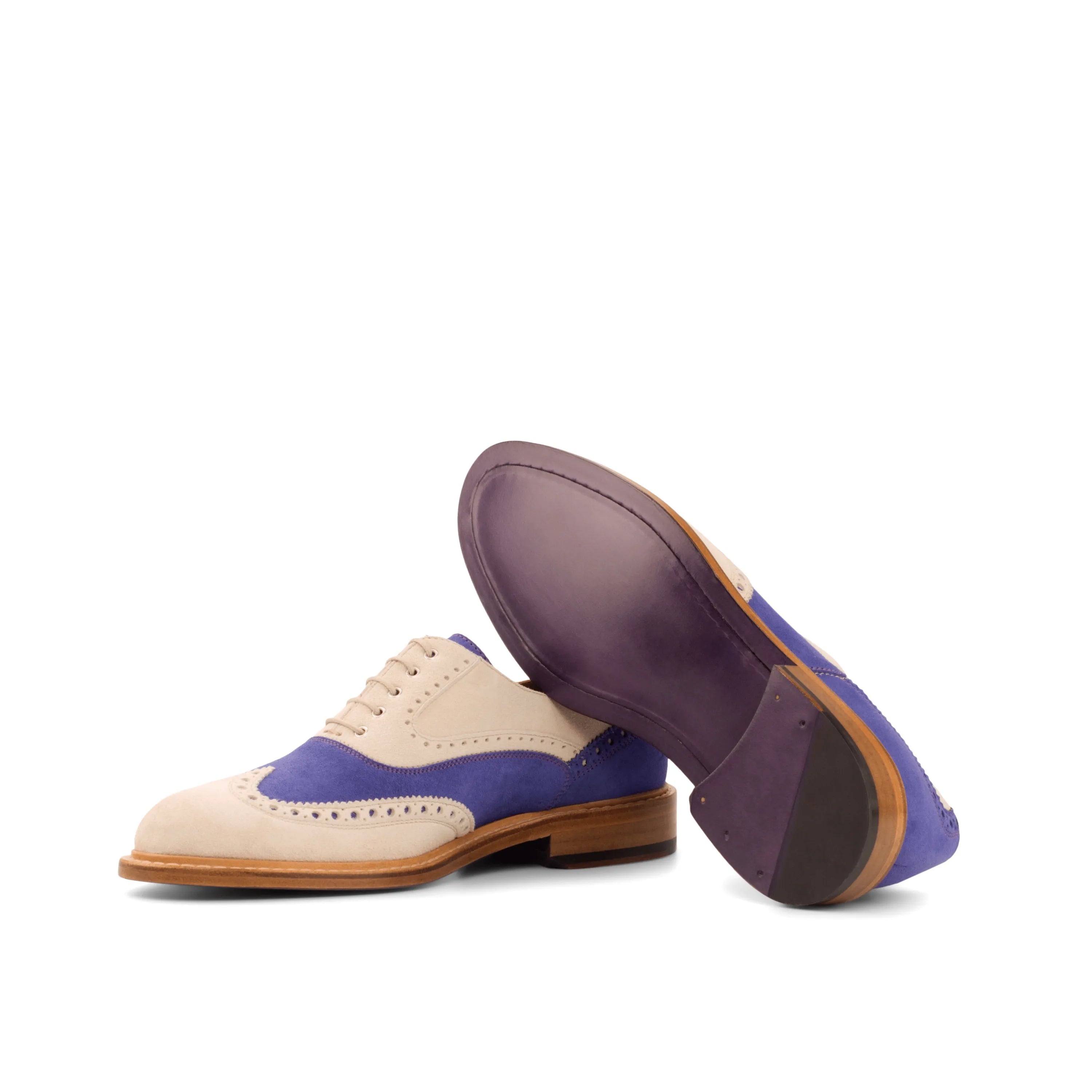 Malina ladies full brogue shoes in two-tone leather wingtip design