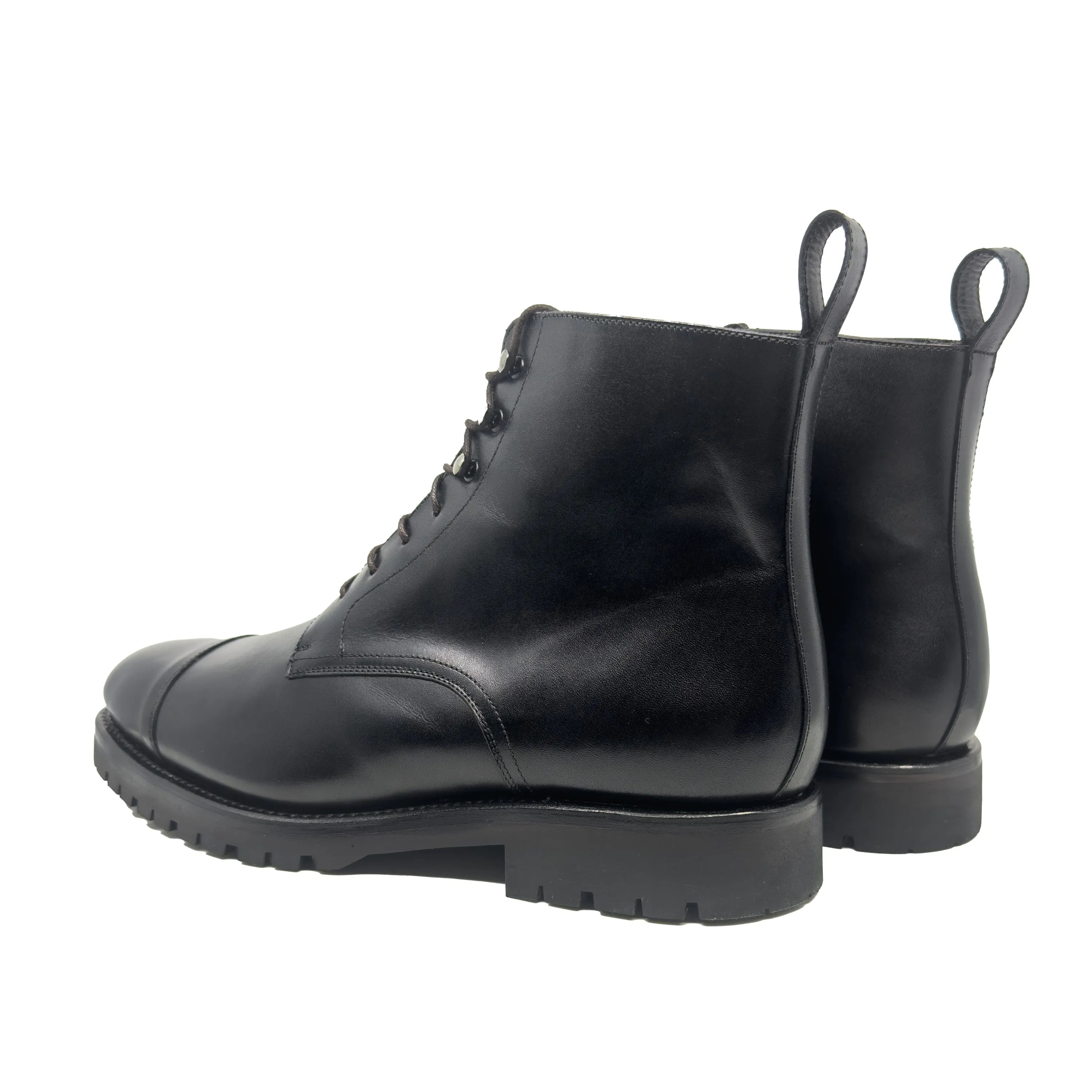 Black leather lace-up Oakland 45 Jumper Boots II rear view