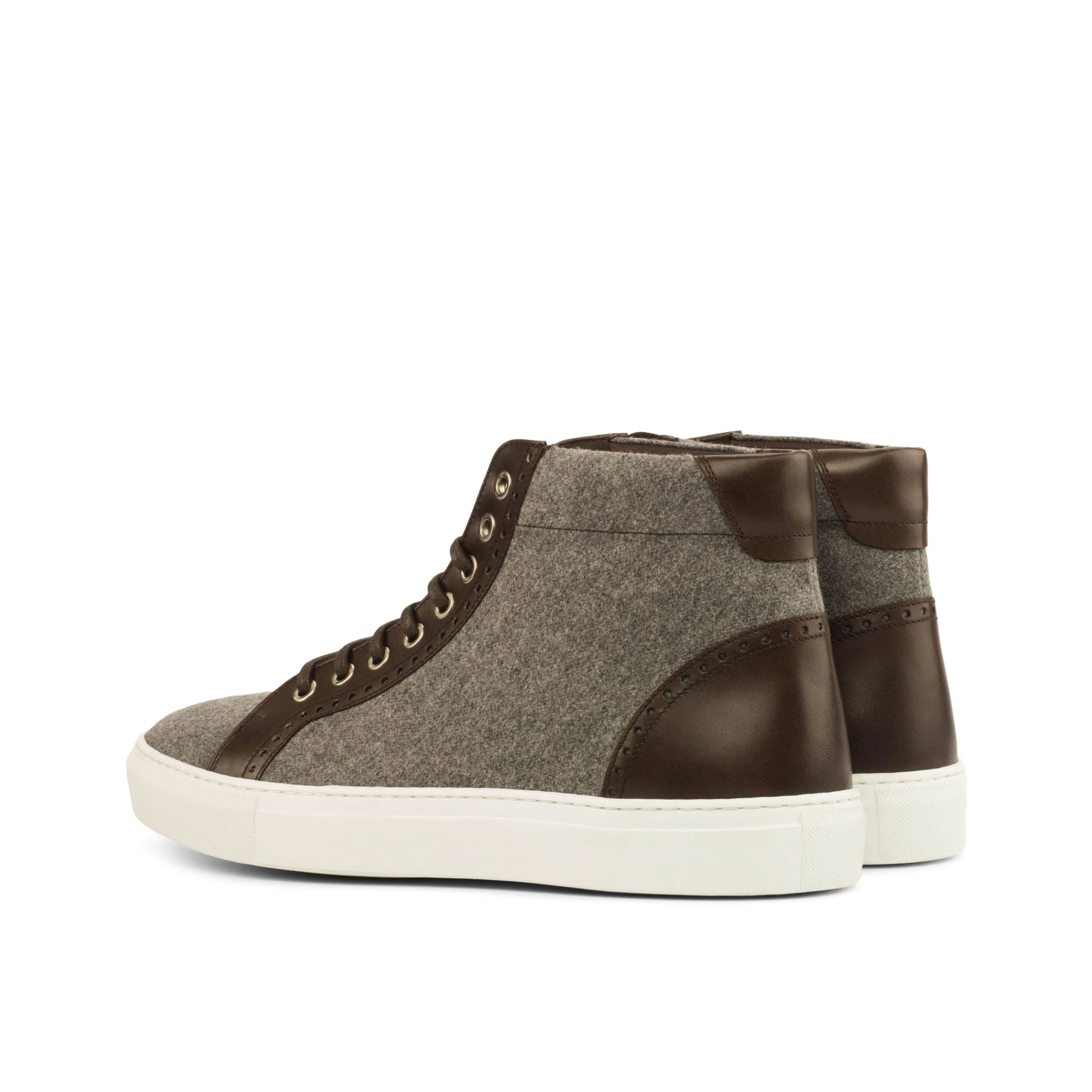 Gray and brown RQ72 High Kicks high-top sneakers