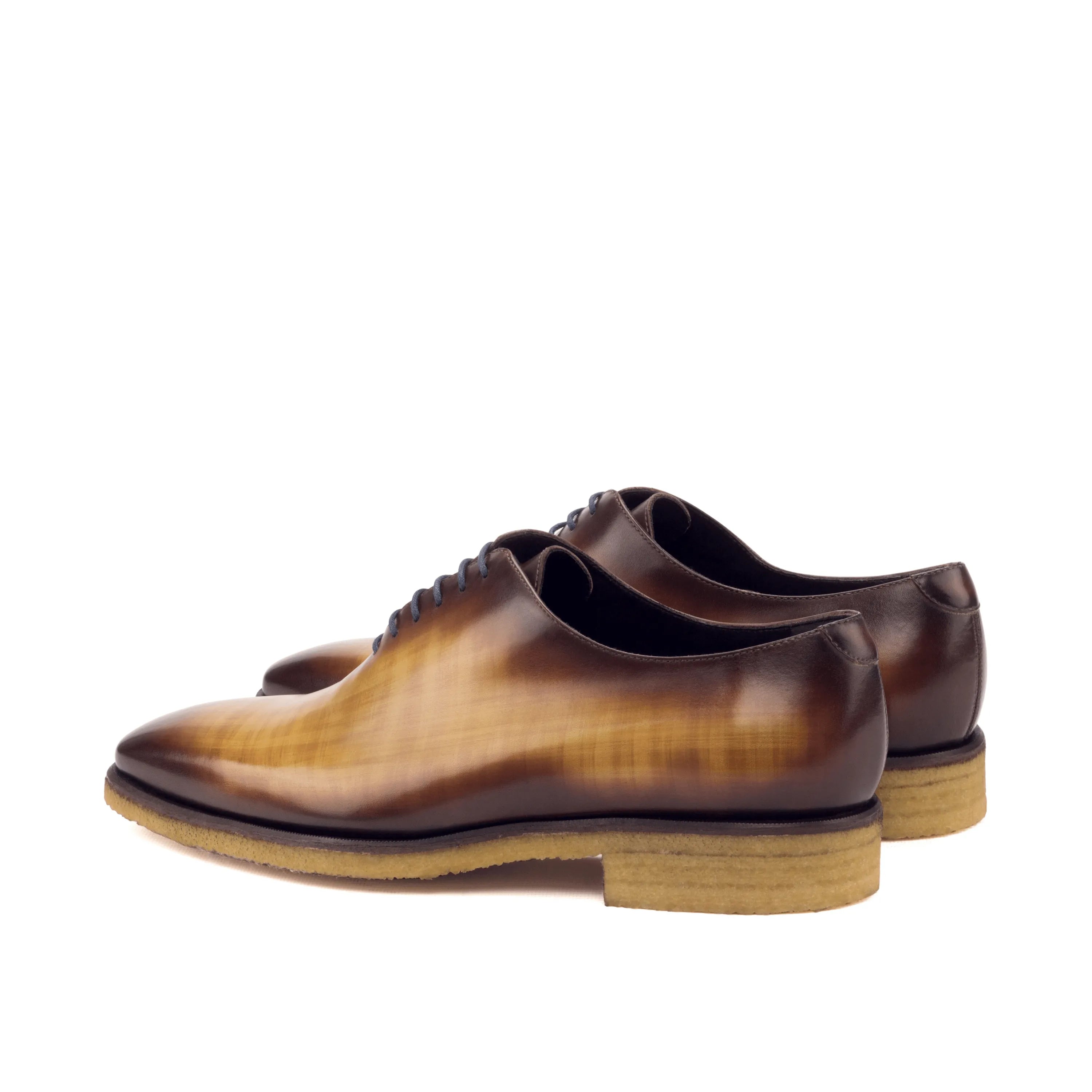 Tesla wholecut patina II brown leather dress shoes