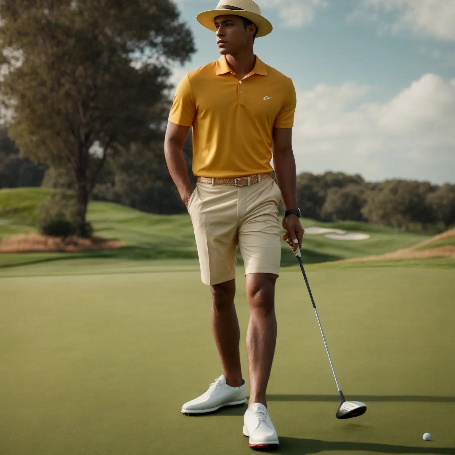 Man in golf attire.