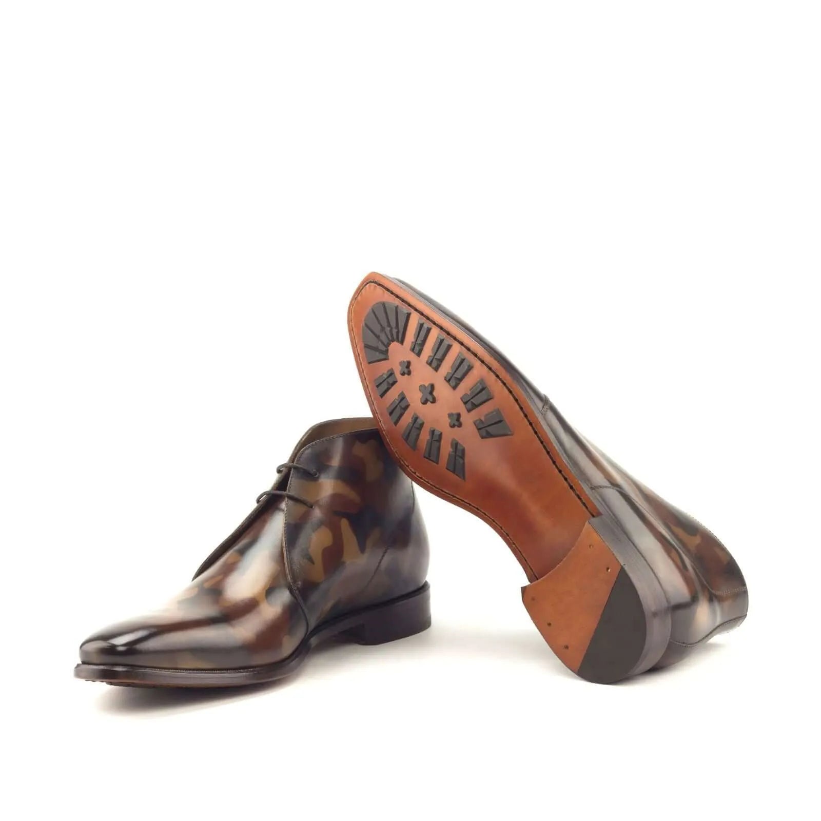 Battle Patina Chukkas brown leather dress boots