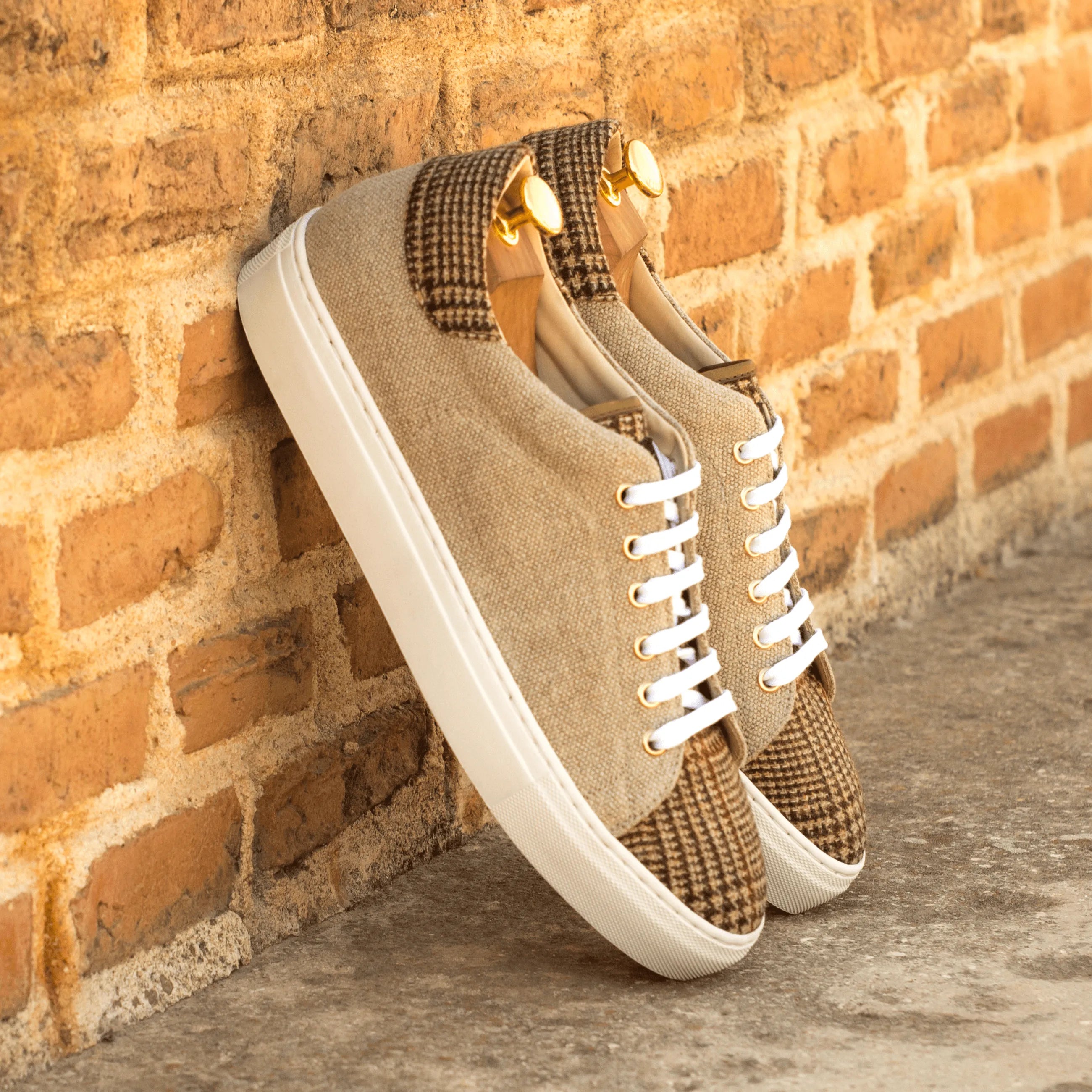 Stylish tan Beghoso Trainer Sneaker back view