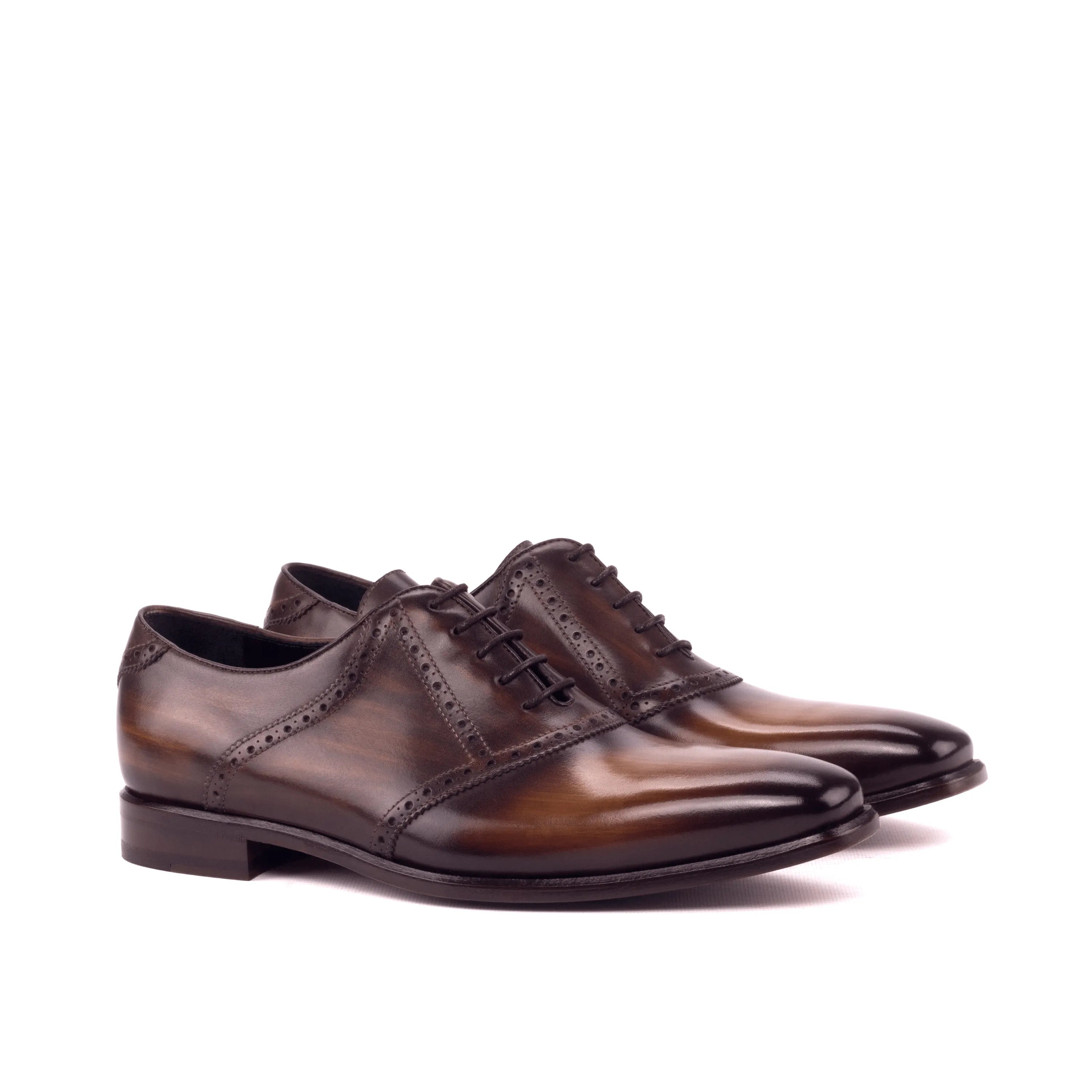 Chhota saddle patina brown leather dress shoes