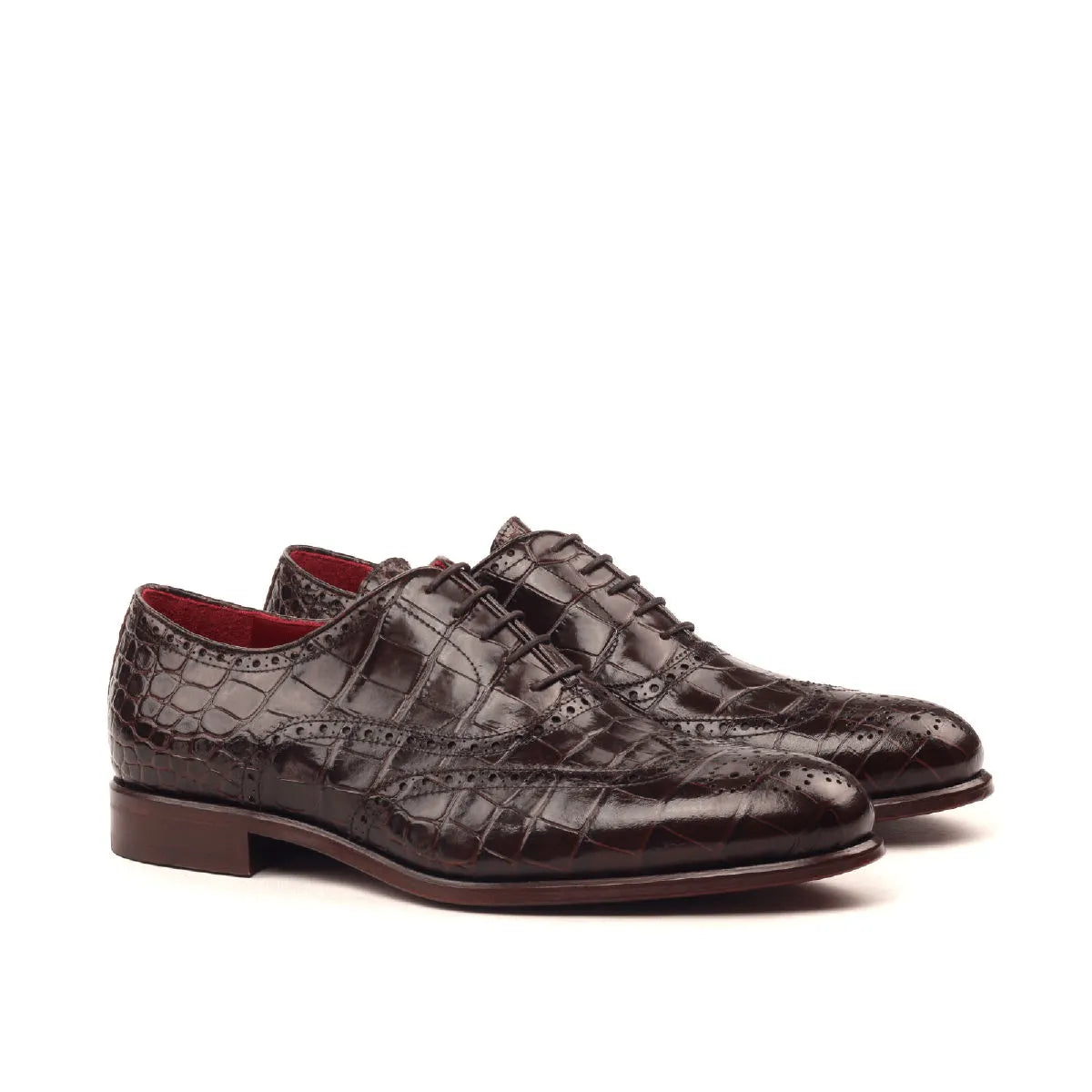 Dirk full brogue brown leather wingtip dress shoes for men