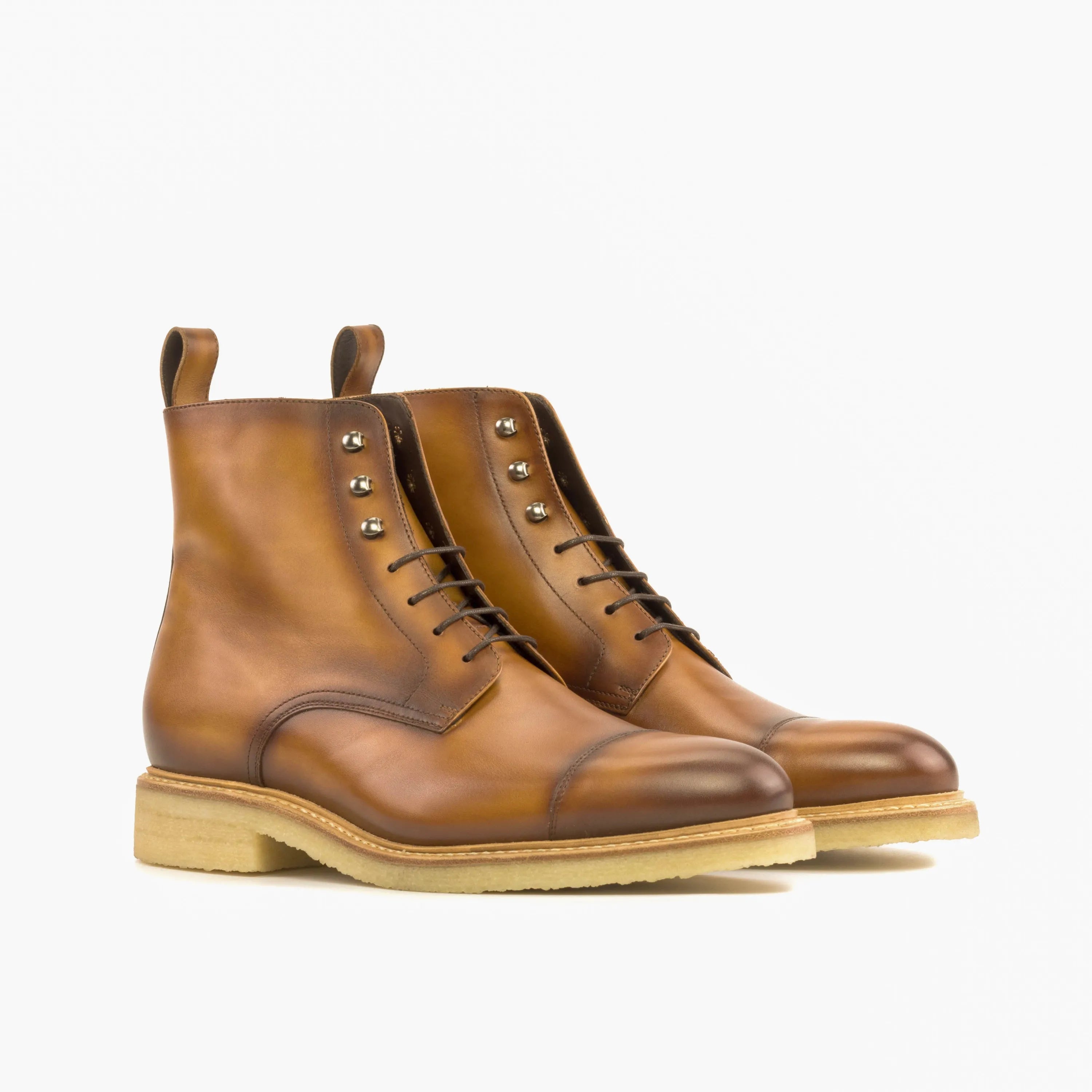 Pair of brown leather lace-up Disray Jumper Boots