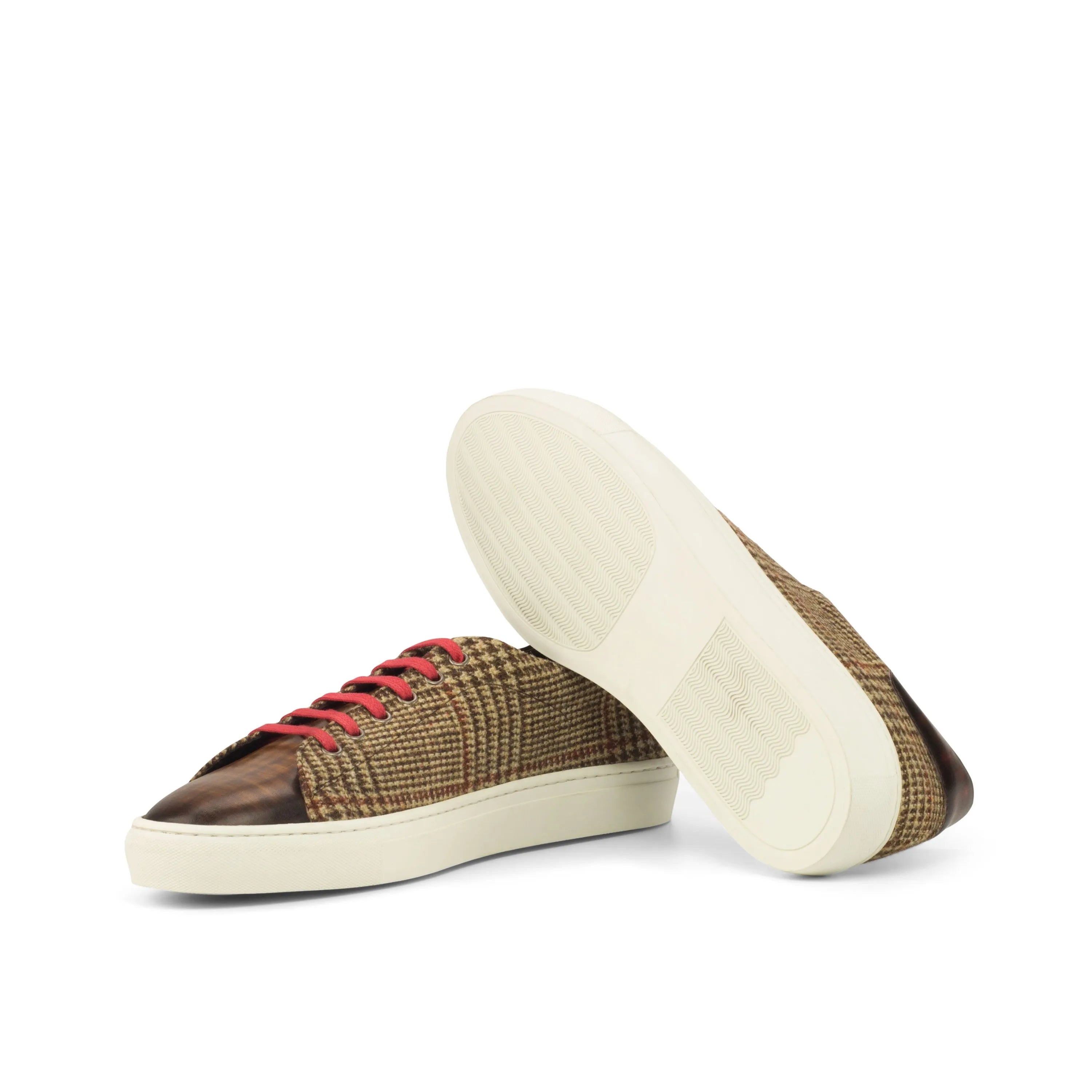 Fida Trainer Patina cupsole trainer in houndstooth and leather