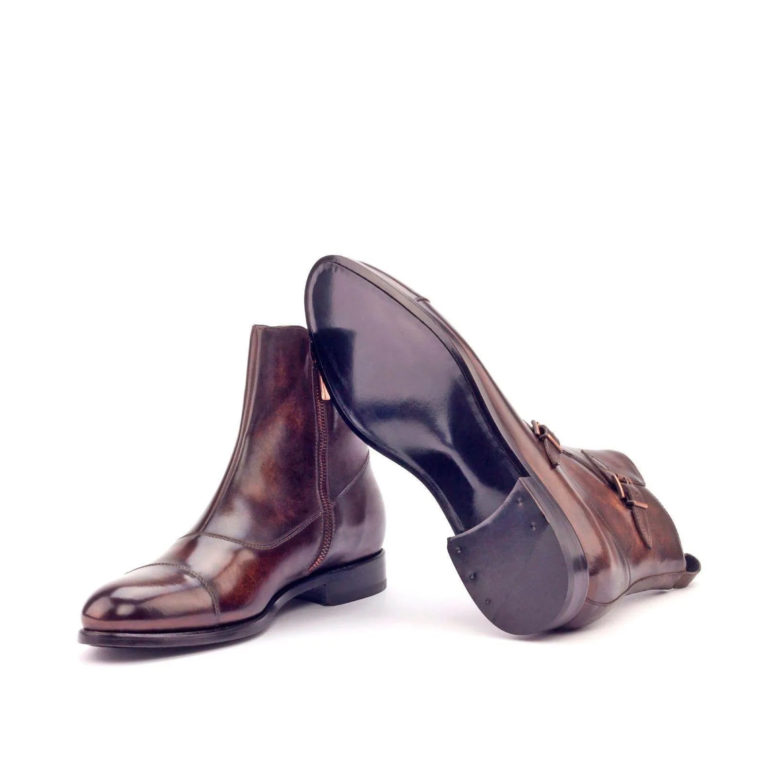 Gem Octavian Patina brown leather ankle boots back view