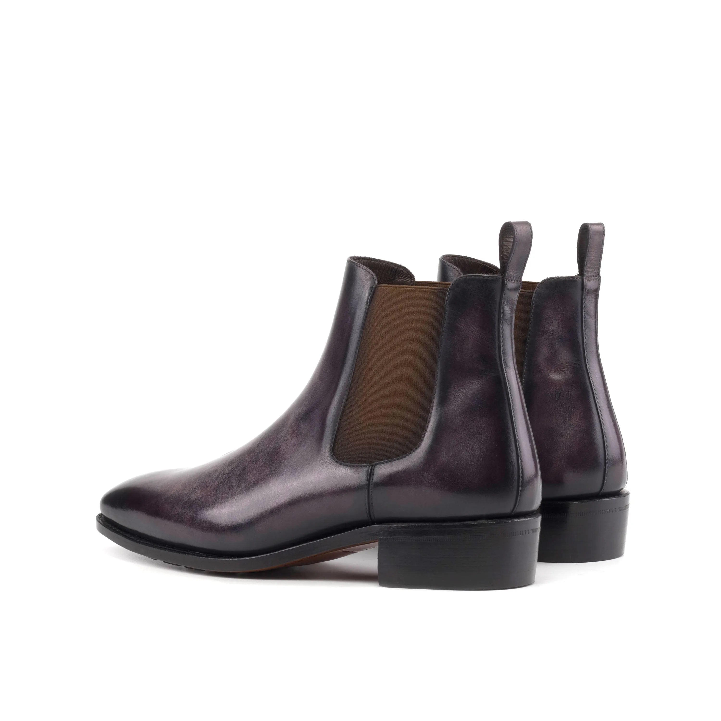 Georgian Patina Chelsea boots back view in leather