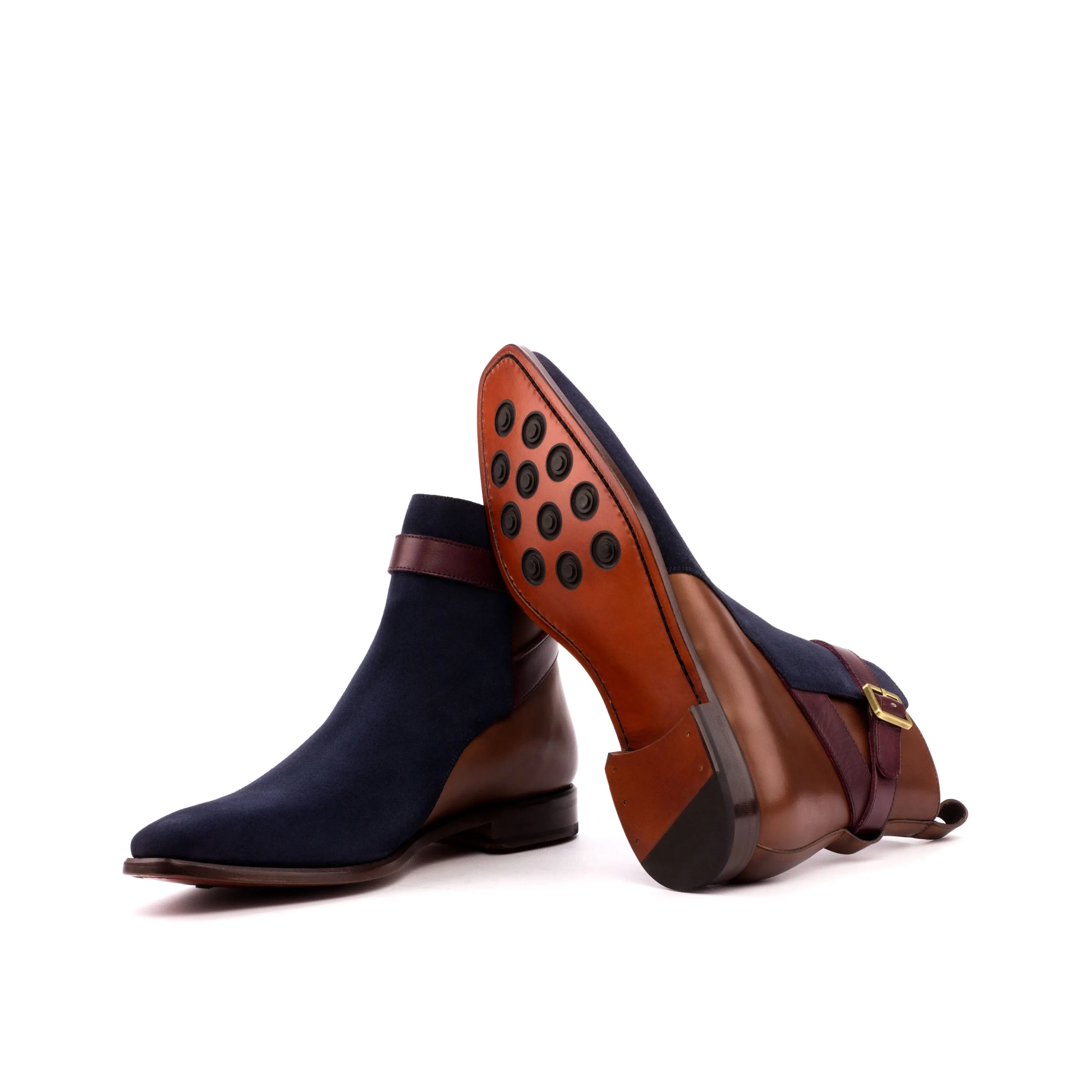 Godio Jodhpur Boots II two-toned leather ankle boots with strap-and-buckle fastener