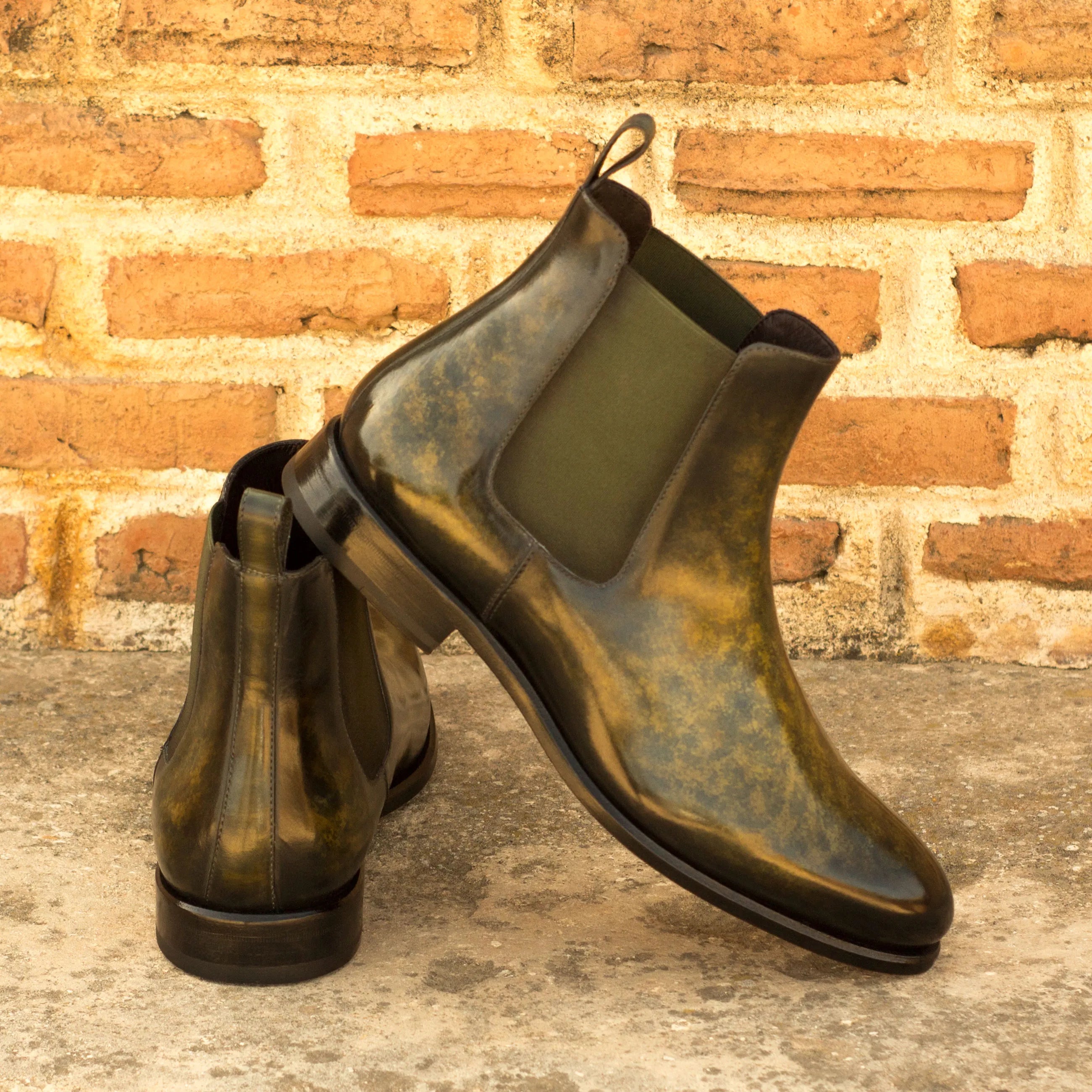 Olive green leather Irish Frank Chelsea Boot II