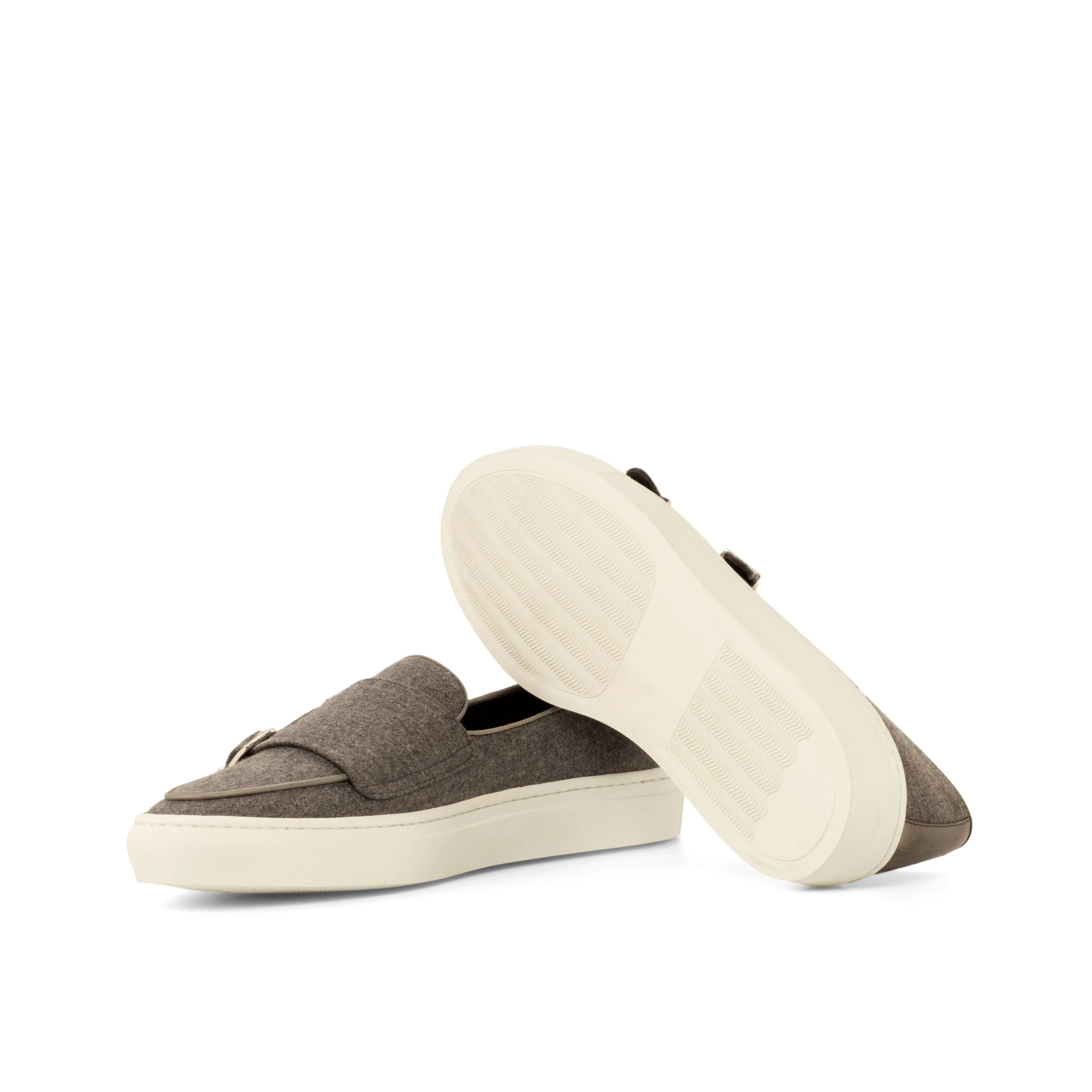 Gray Keme monk sneakers slip-on back view
