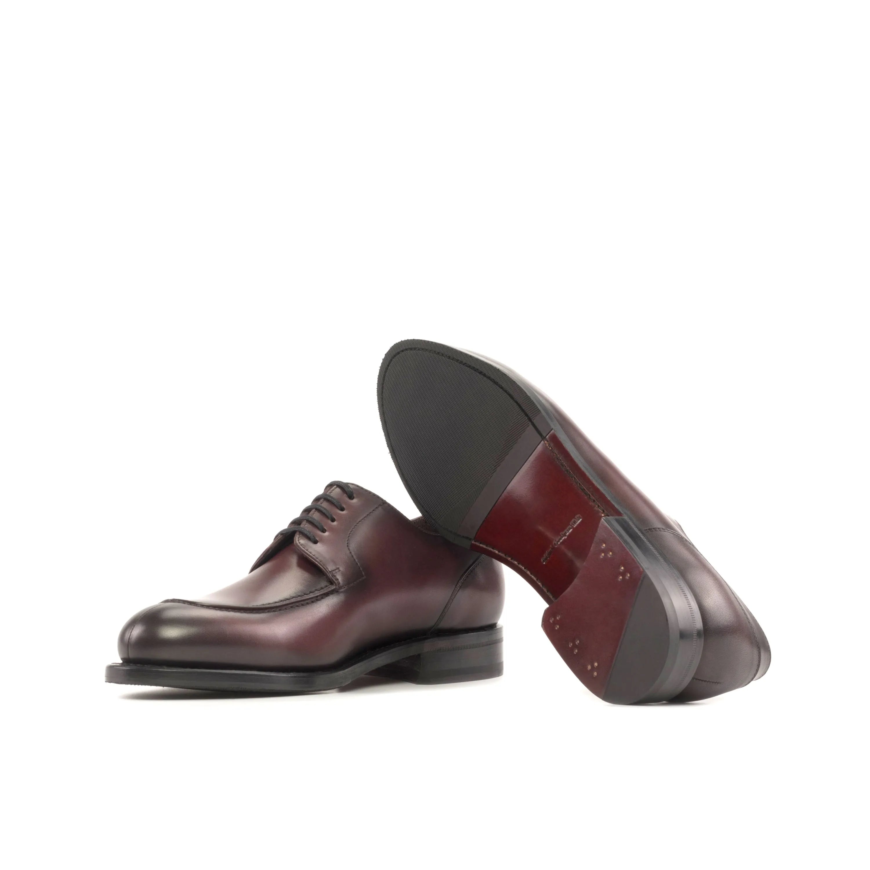 Luginos derby split toe burgundy leather dress shoes