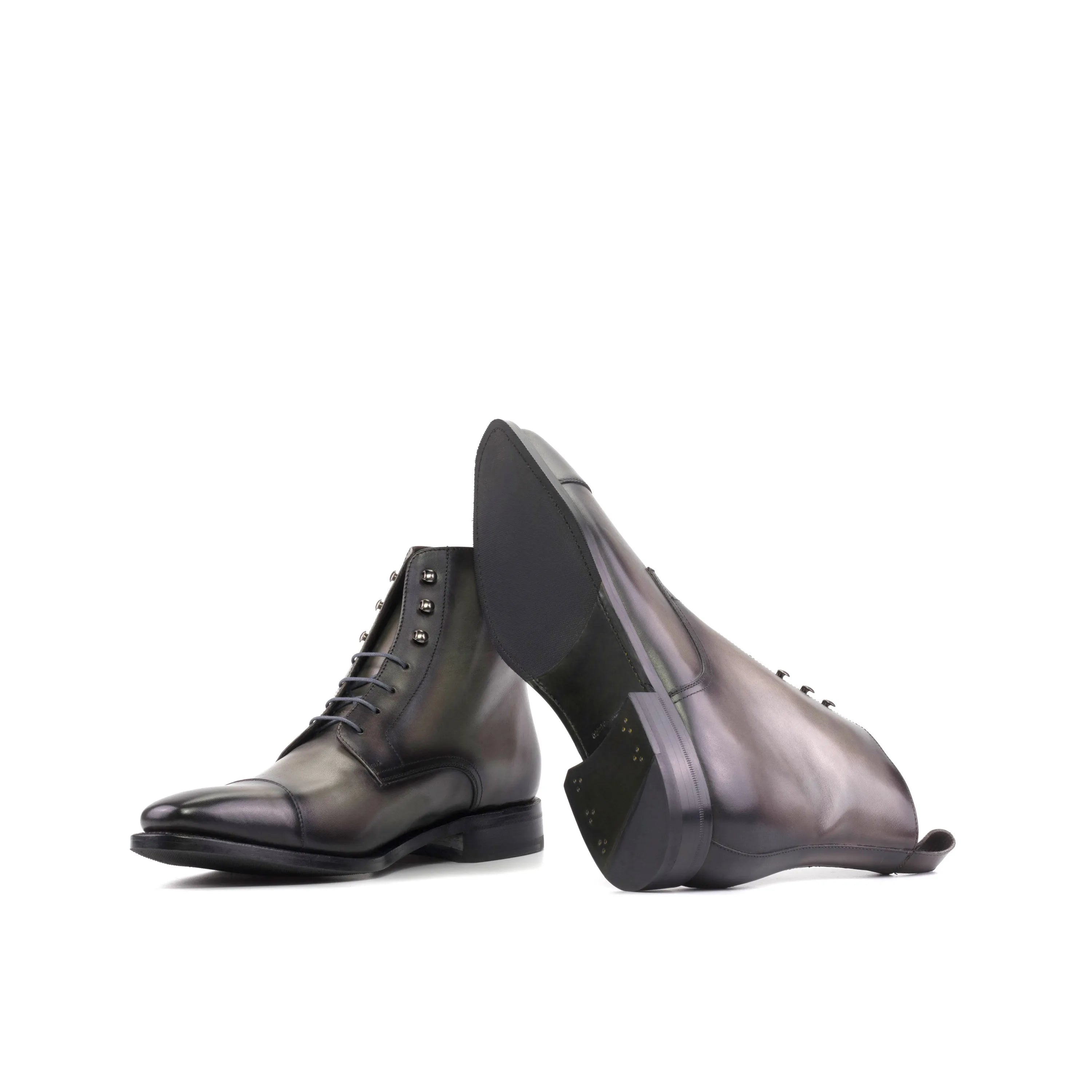 Gray Rawul Jumper Boots with leather lace-up design