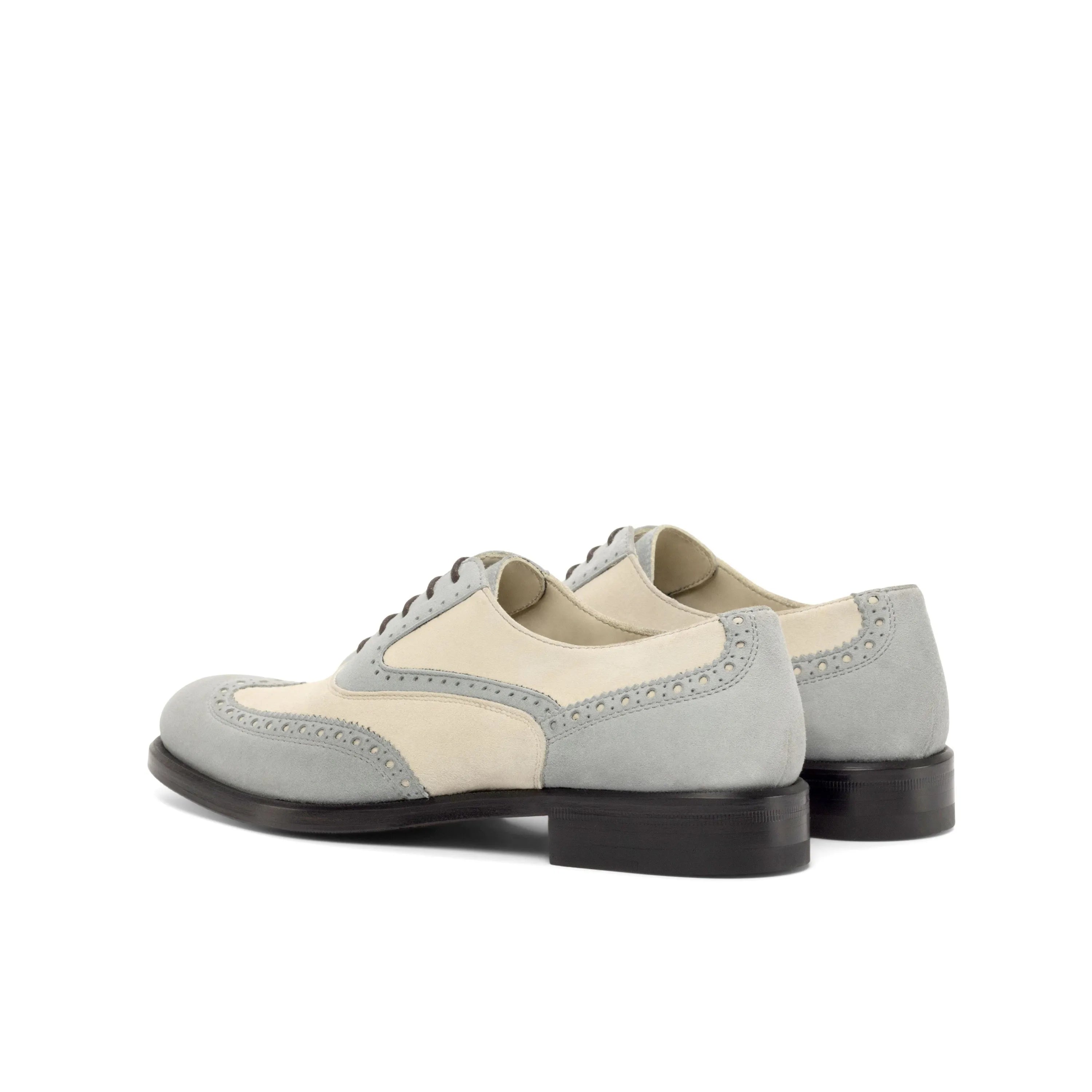 Rina ladies kid suede two-tone leather wingtip dress shoes