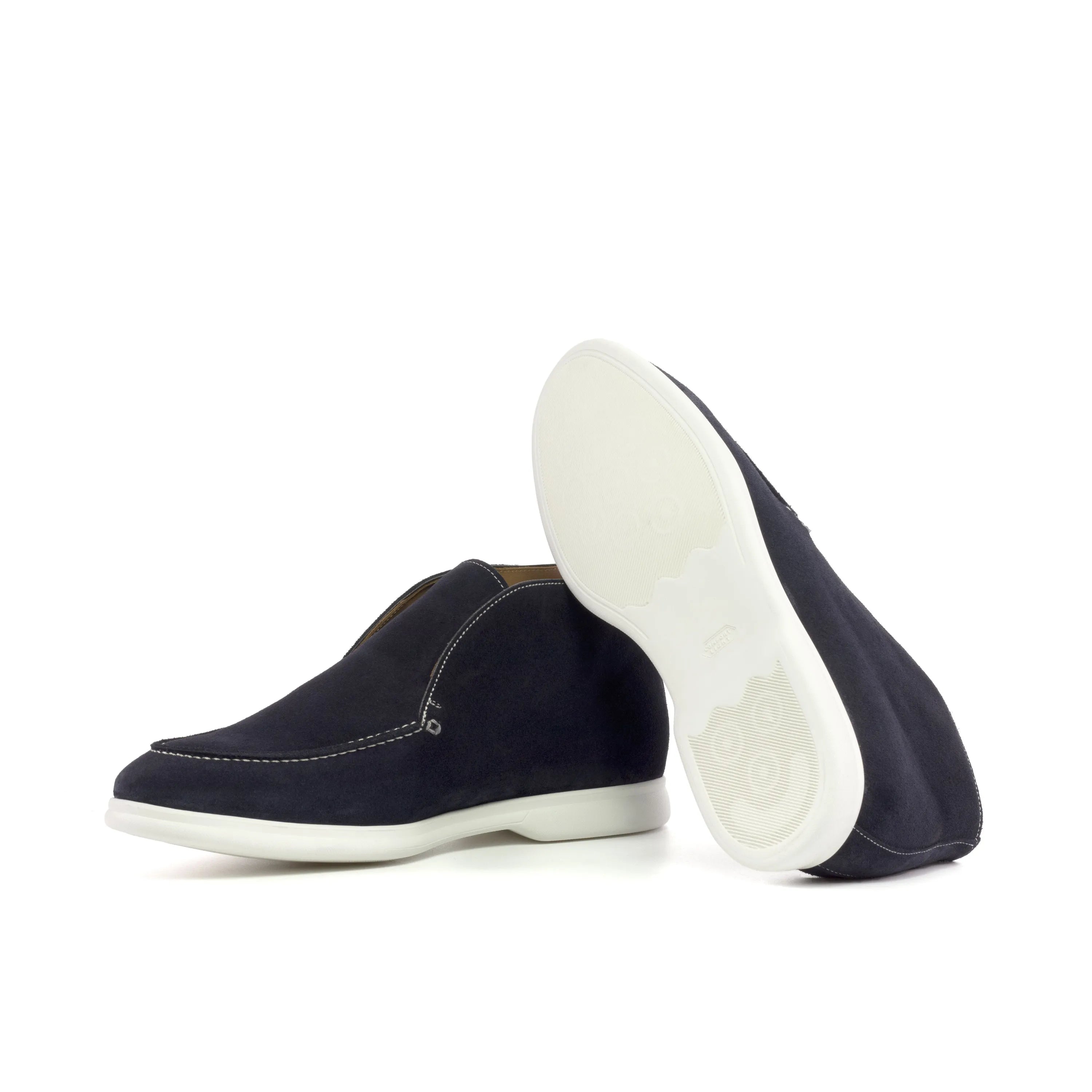 Riyadh moc flex sport boots in navy blue suede chukka style