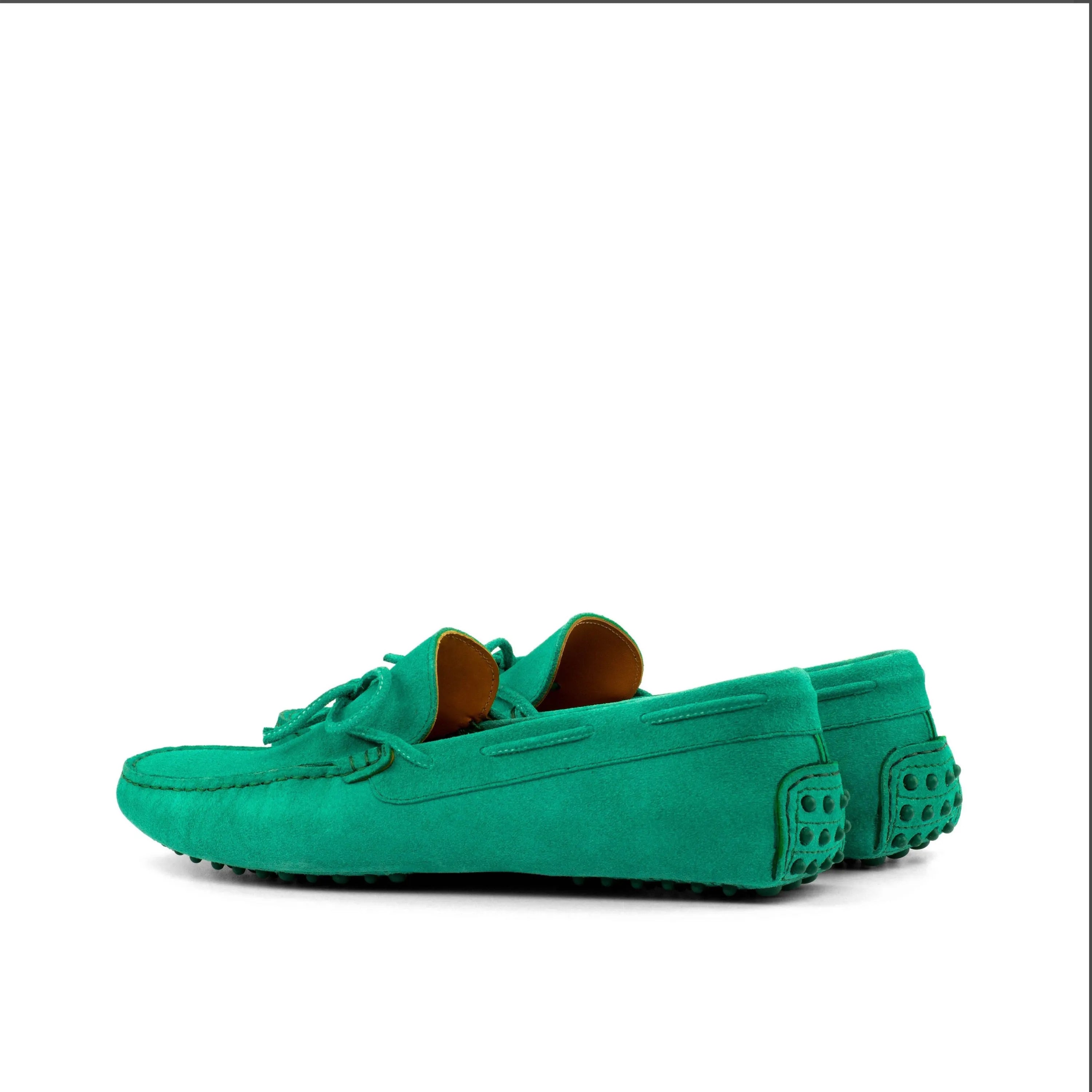San Diego Driver green suede driving shoes