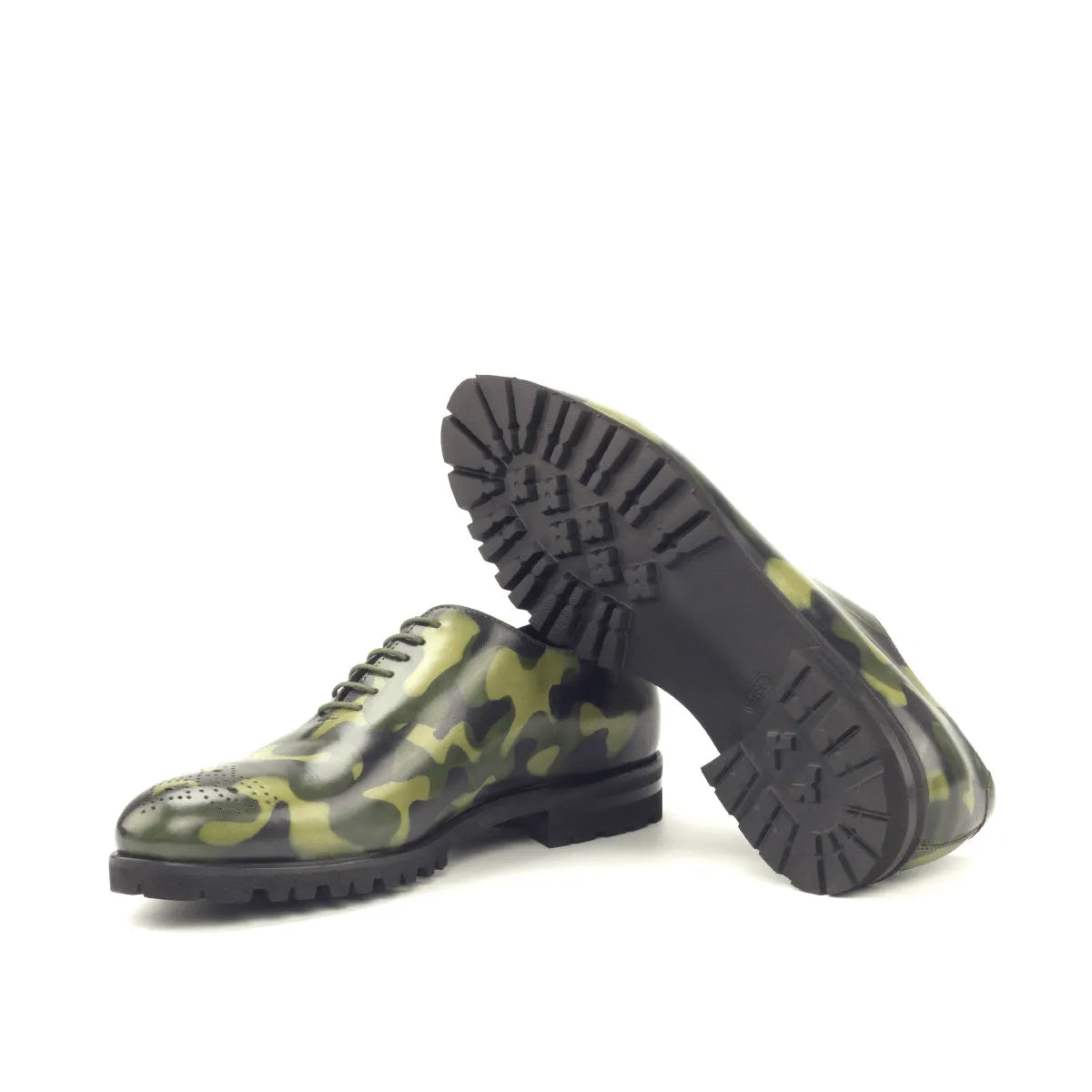 Spartacus whole cut patina camouflage dress shoes
