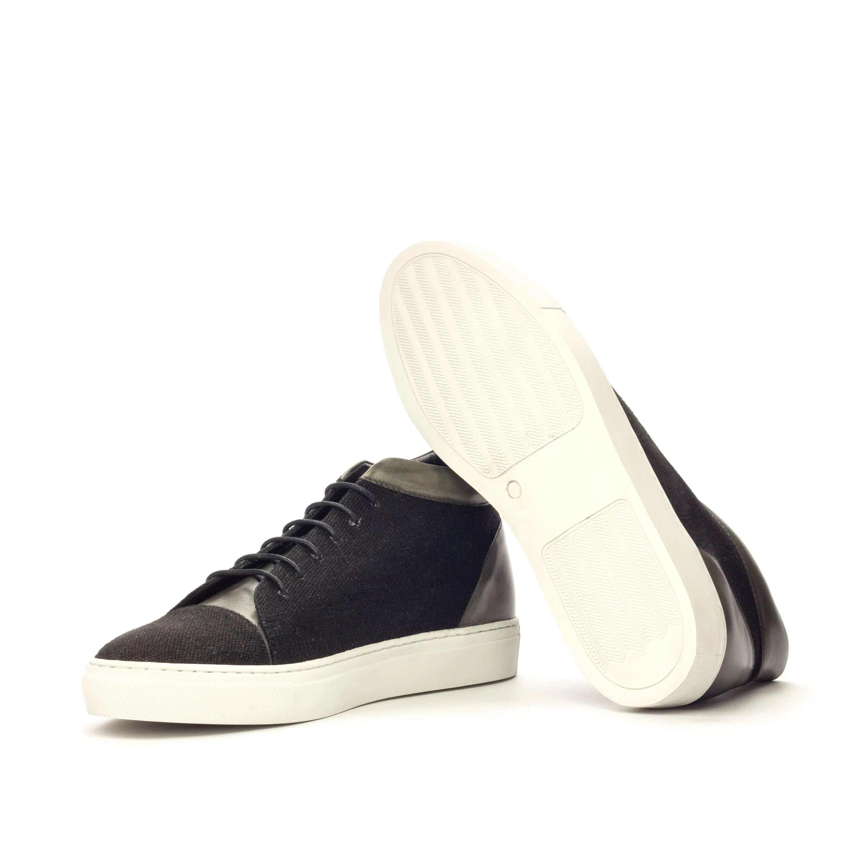 Vega high black and gray leather high top sneakers